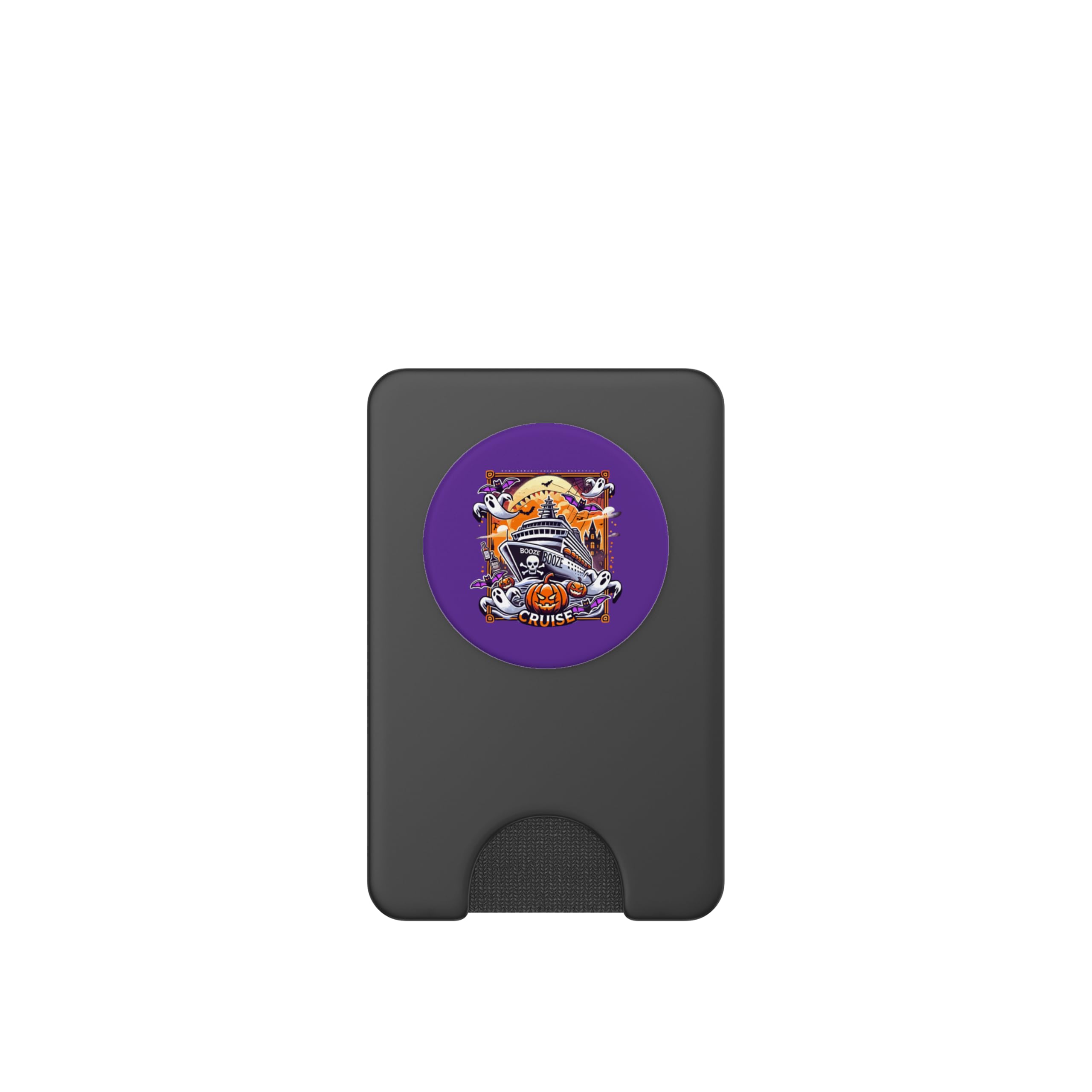 Booze Cruise Halloween Cruise Enthusiasts PopSockets PopWallet for MagSafe, Black - Image 2