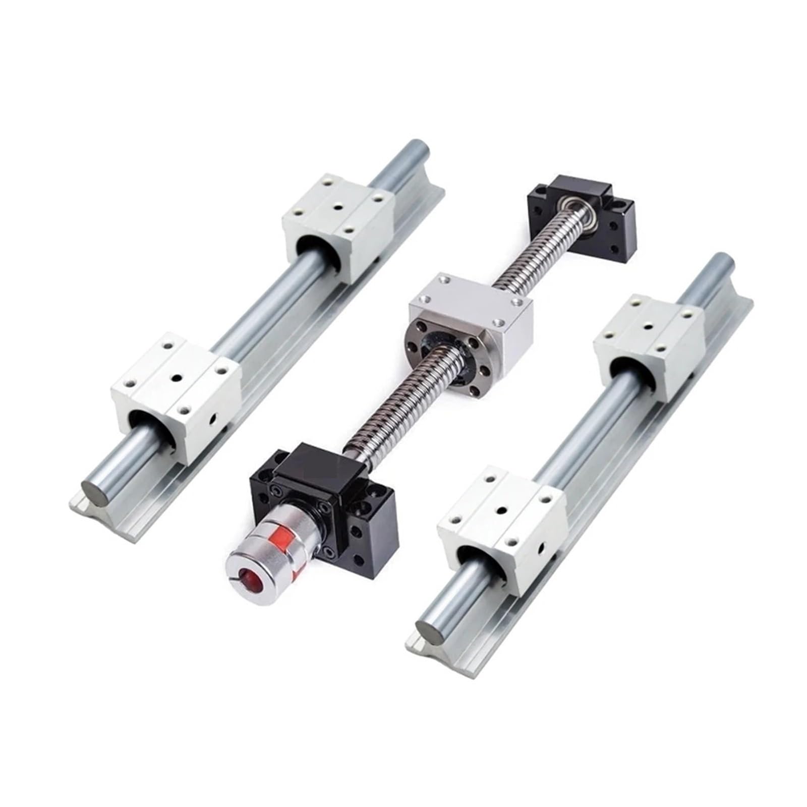Metal Ball Screw nut end Processing 4PC SBR25UU Slider +HM20-86 Motor Base+DSG20H+Coupling D40L66 +BKBF20+SBR25 +Ball Screw SFU2505(300mm)