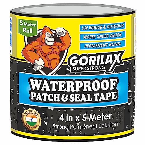 Image of Super Strong Waterproof Leakage Repair Tape, Adhesive Sealant Tape, Water Leakage Permanent Solution For Roof Leak, surface Crack, Window Sill Gap, Boat Sealing, Tank Leak (4 in x 5 meter)