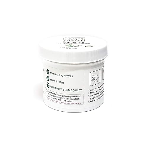 Miniatura 5 de Prince Natural Beauty Powder para máscara facial con máscara facial de gasa 100% algodón, 10 hojas (arcilla roja, 4.58 onzas)