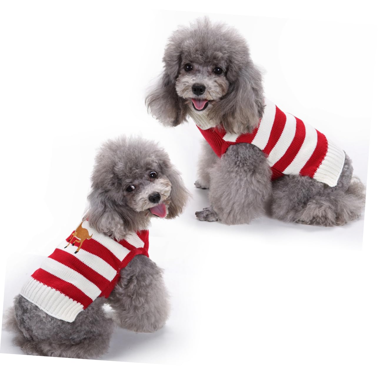 SUPVOX 2 Piezas suéter para Mascotas suéteres para Mascotas para Perros pequeños Traje navideño de Gato suéter para Perros pequeños suéter de Perro Ropa navideña para Mascotas Rojo