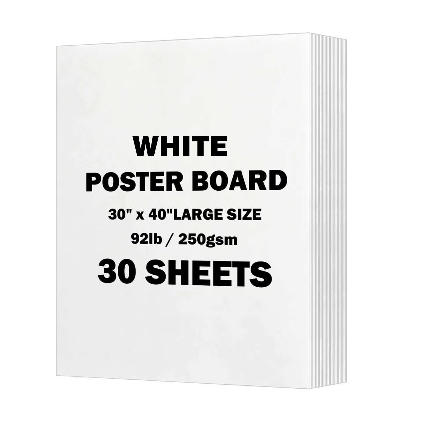 White Poster Board Paper, 30"x40" Poster Sheets, 30 Sheets
