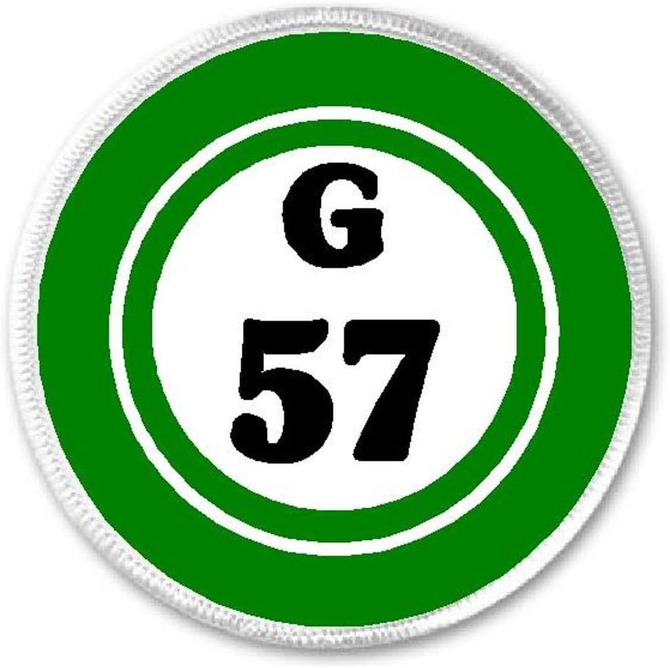 G 57 G57 Bingo Ball - 3" Sew/Iron On Patch Game Hobby Number Board Lucky