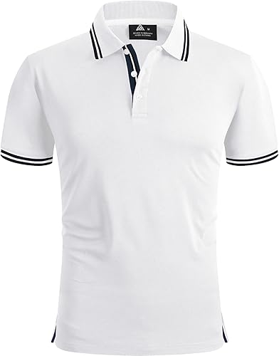 SECOOD Men's Polo Shirt Moisture Wicking Summer Short Sleeve Tennis Golf Shirts Casual Stylish