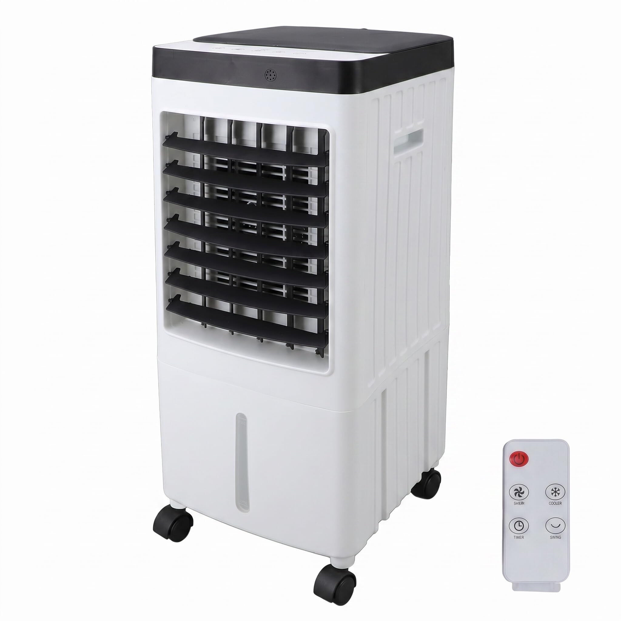 Luocute Verdunstungsluftkühler, Tragbarer 3-IN-1-Lüfter mit Fernbedienung und 3 Geschwindigkeiten, für Home-Office-Schlafzimmer (EU-Stecker 220 V)