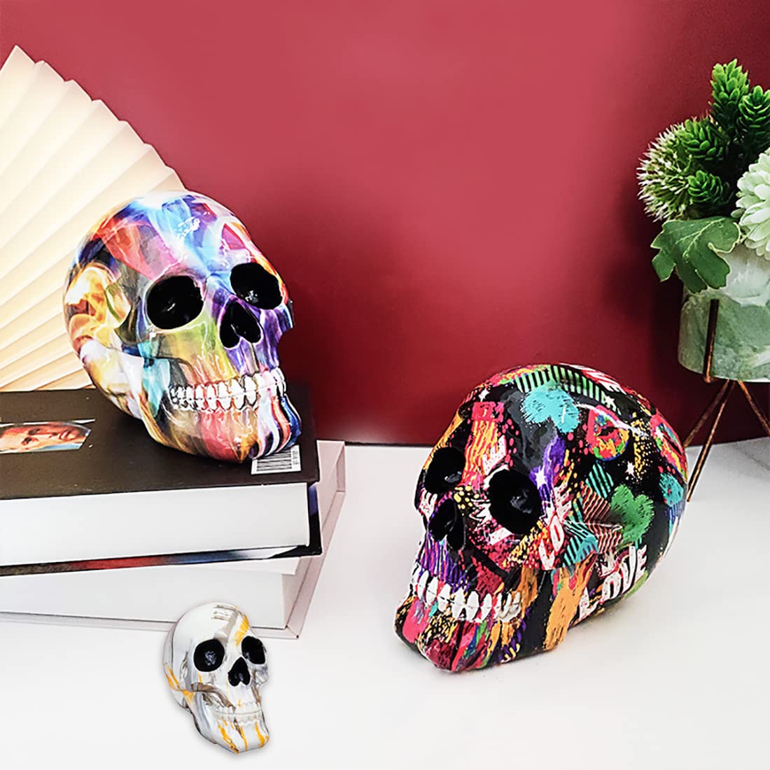 VINGVO Moule En Résine Tête De Mort Moule En Silicone Démoulage Facile Collier DIY Pendentif