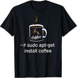sudo apt-get install coffee Programmierer Nerd Linux T-Shirt