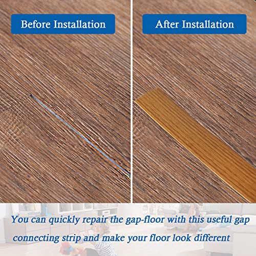 Floor Transition Strip Floor Cover Strips Self Adhesive Flooring Transitions Laminate Floor Strip 2" Wide Vinyl Floor Flat Divider Strip Elegant Wood Grain Design (10Ft, Light Brown) #TOP3