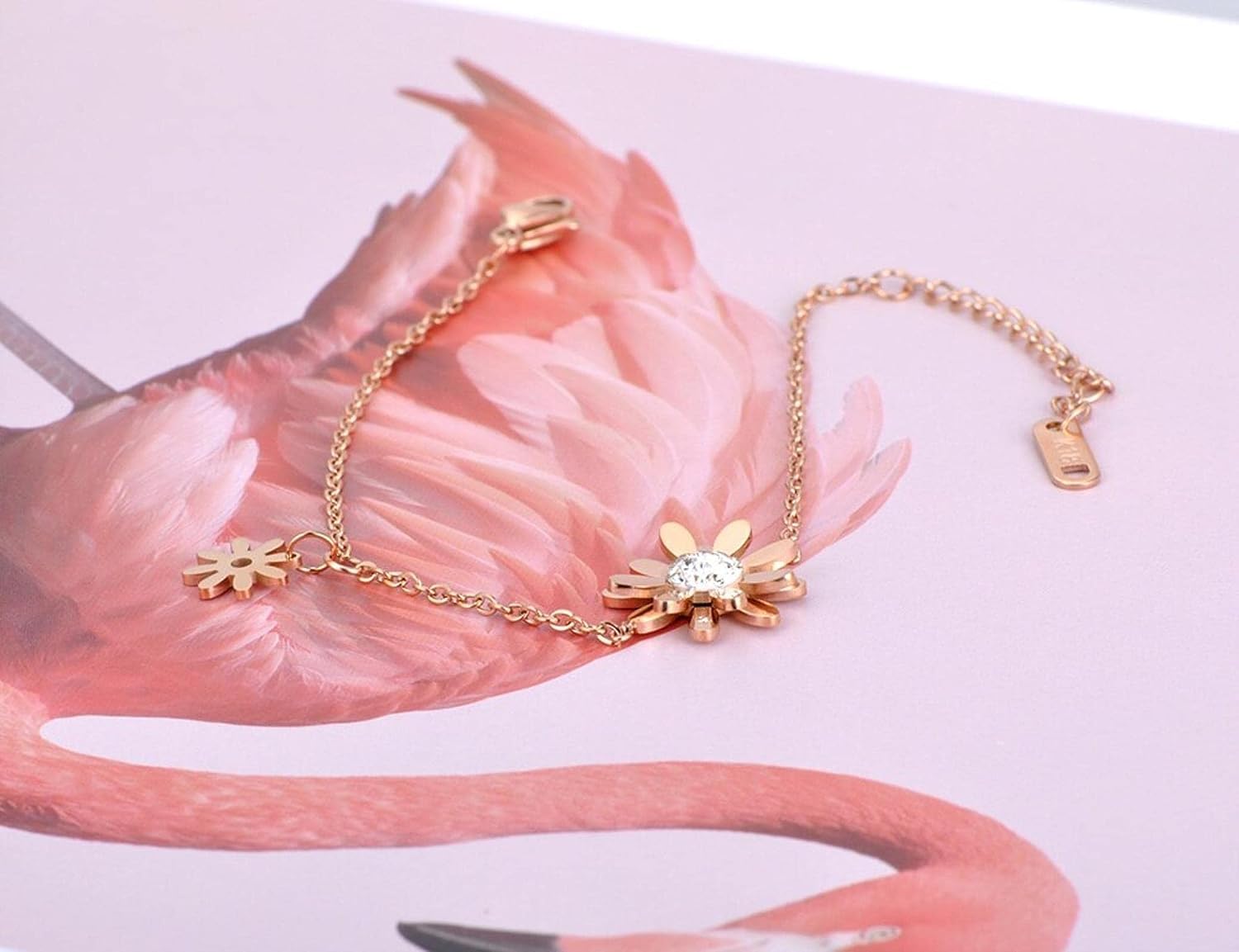 Pulsera de pie, Cadenas for el Tobillo, Tobillera con abalorio de Planta de Margaritas de Cristal Cz de Moda for Mujeres y niñas, Cadena de Fiesta Bohemia, joyería for pies