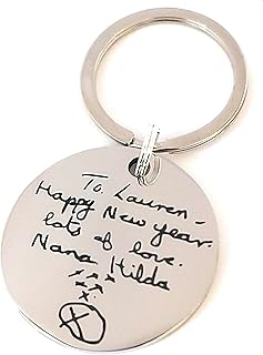Double sided Handwriting memorial keyring, Handwriting gift, Actual Handwriting, Engraved Handwriting, Keepsake keyring, Memorial personalised Handwriting