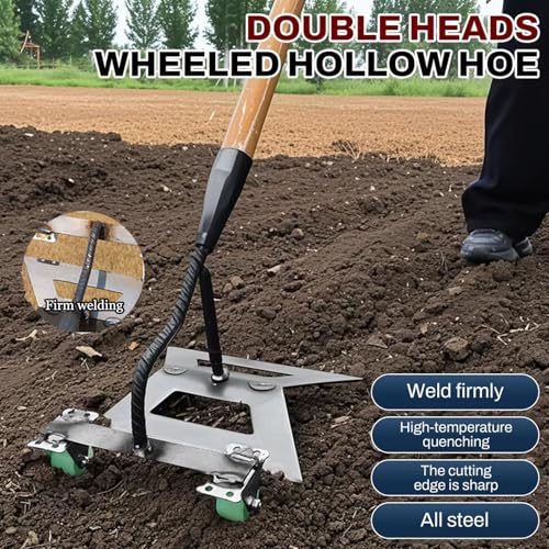 Hollow Hoe Gardening Tool, Sharp Edge Grass Removal Steel Gardening Tool, Grass Removal Soil Loosening Weeding Tool Gardening Tool, for Farm Backyard Cultivating Backyard Lawn - Image 2
