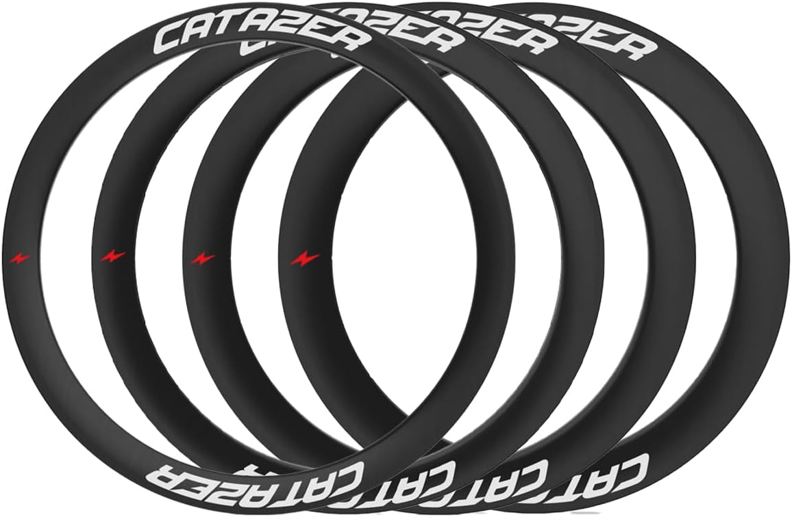 Customized Carbon Rim 700C 31mm, CATAZER 39/44/49/54mm Depth Tubeless Hooked/Hookless Bike Wheel Rim Matte Glossy Paintless Rim Finish for Road Bicycle Riding