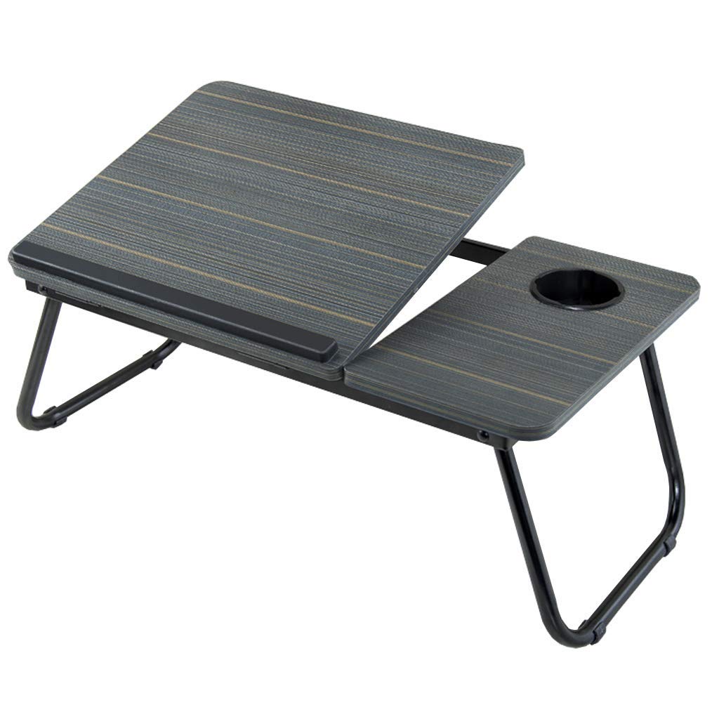 Bureau d'ordinateur portable noir pliable et table basse centrale avec boîte de rangement