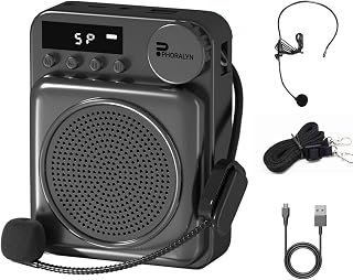 Wireless Voice Amplifier for Teachers, Original Voice Amplifier Wire Microphone with 2 Microphones, Portable Speaker megaphone for Classroom, Training, Meeting, Instructors, Coaches, Games