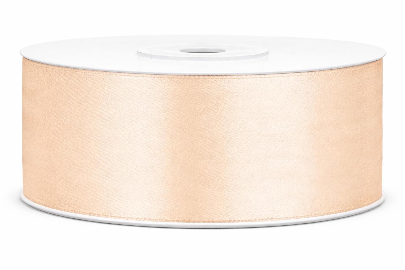 Satinband Creme 38 mm x 25 m – Breites Schleifenband, Geschenkband & Dekoband, doppelseitig glänzend, für Hochzeit, Stuhldeko, Autoschleifen & Geschenkverpackung