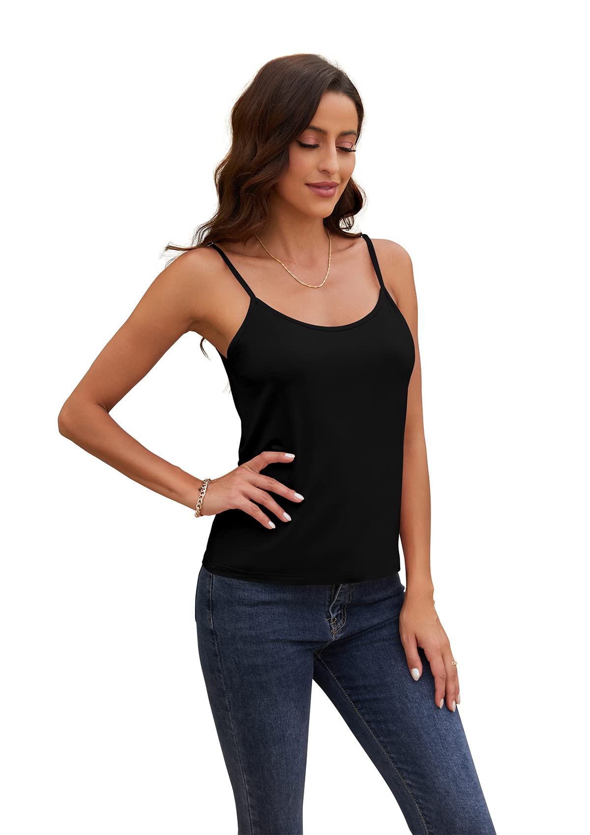 Zephyrine Tank Top for Women Camisole for Women V Neck Sleeveless Spaghetti Strap Tank Tops for Women