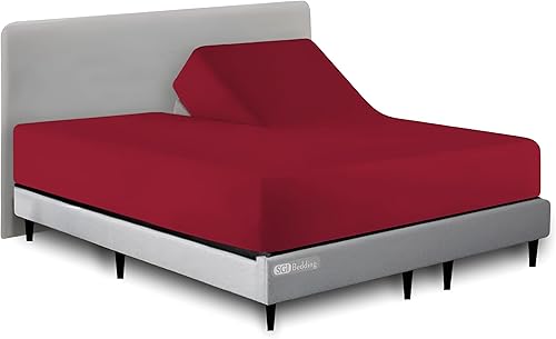 Vista 26 de SGI Bedding Sábana bajera ajustable King de 32 pulgadas, con cabezal flexible, solo 100% algodón egipcio, 1000 hilos, sábana bajera ajustable
