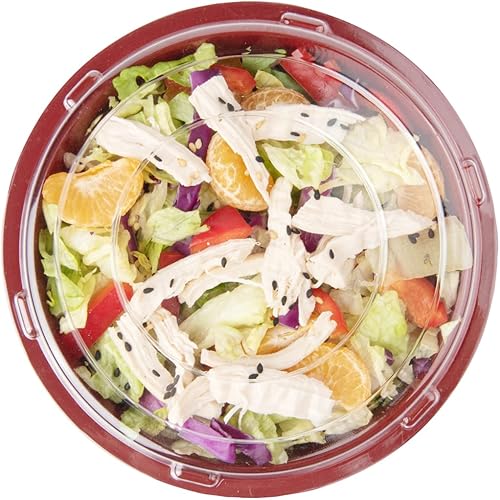 Miniatura 4 de Restaurantware Tazones de plástico para alimentos de 18 onzas, 200 recipientes desechables con tapa, aptos para Mircowave, sin BPA, cuencos de