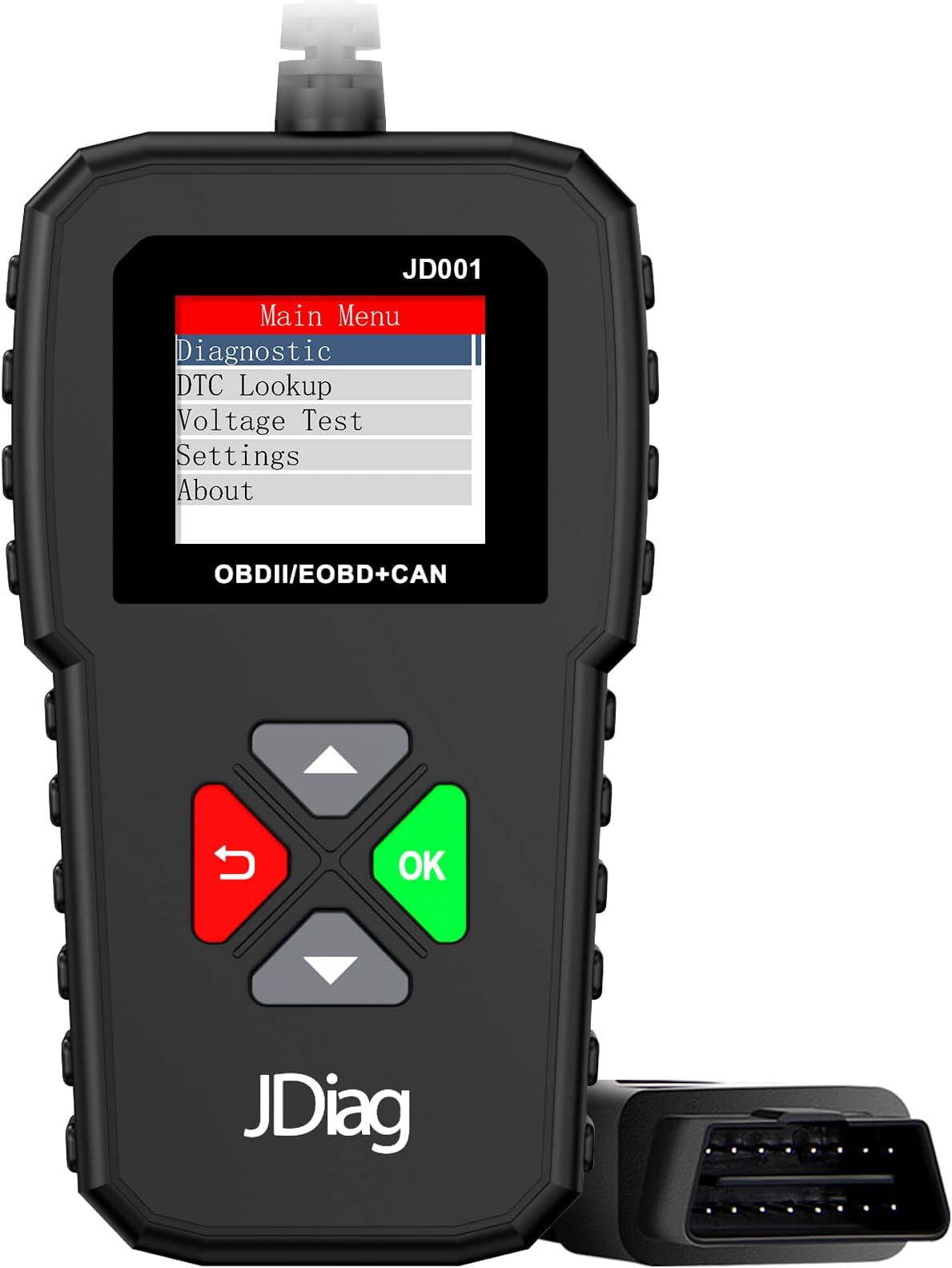 JDIAGClassic Enhanced OBD2 Scanner - Professional Car Code Reader for All OBD II Protocol Cars Since 1996 - Fast Diagnostics, Accurate Data and User-Friendly Interface - Black (001 Style)