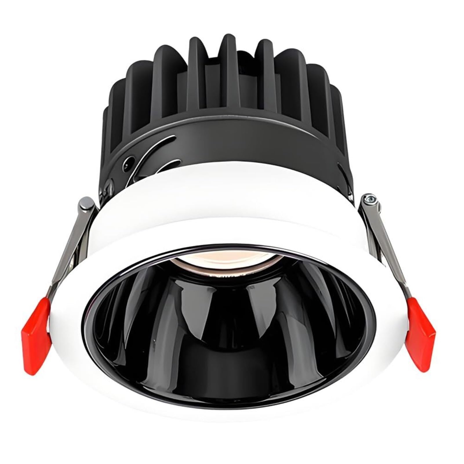 15W Anti Glare Recessed Light Baffle Trim 3000K to 6000K Selectable Ultra Narrow Frame Downlight Simple Retrofit No Flicker(Dark)