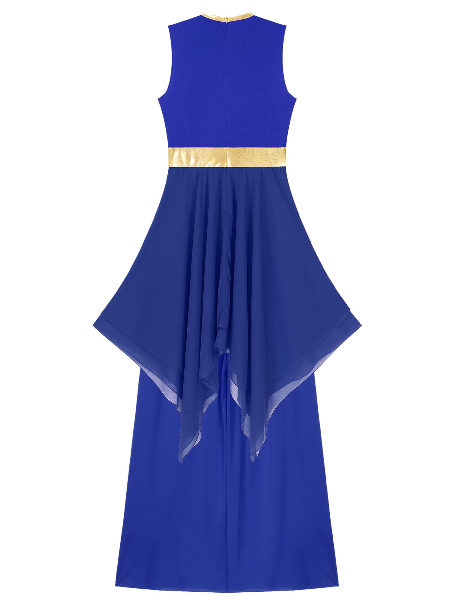 Aislor Vestido De Danza Cristiana para Mujer Vestido De Baile Irregular + Pantalones De Danza Cintura Elástica Ropa De Baile Litúrgica