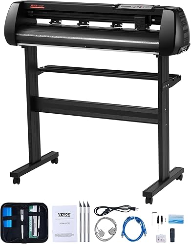 VEVOR Máquina cortadora de vinilo de 34 pulgadas, máquina trazadora de corte Bluetooth, eje de rodillo de acero de precisión de 400 pulgadas32.8ft