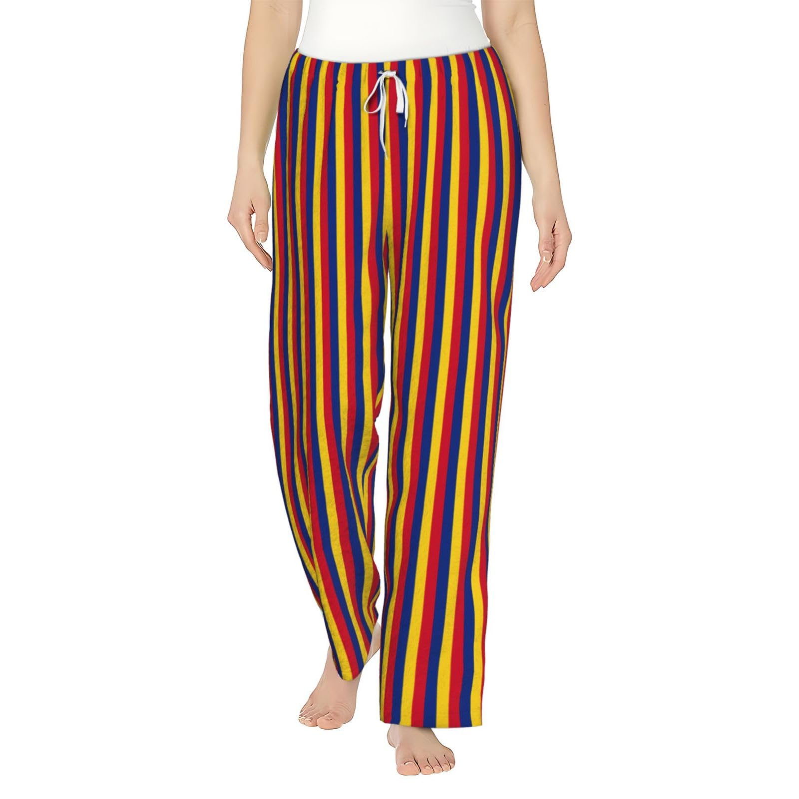 Pantalones de pijama para mujer de la bandera de Rumania ropa de dormir acogedora 8
