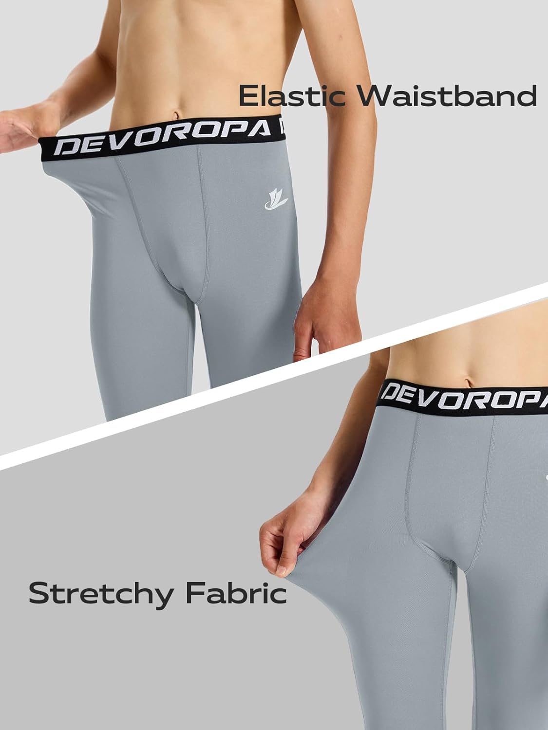 DEVOROPA Boys Leggings Youth Compression Pants Sports Tights Basketball Football Baseball Soccer Baselayer Slim/Regular/Husky - Image 6