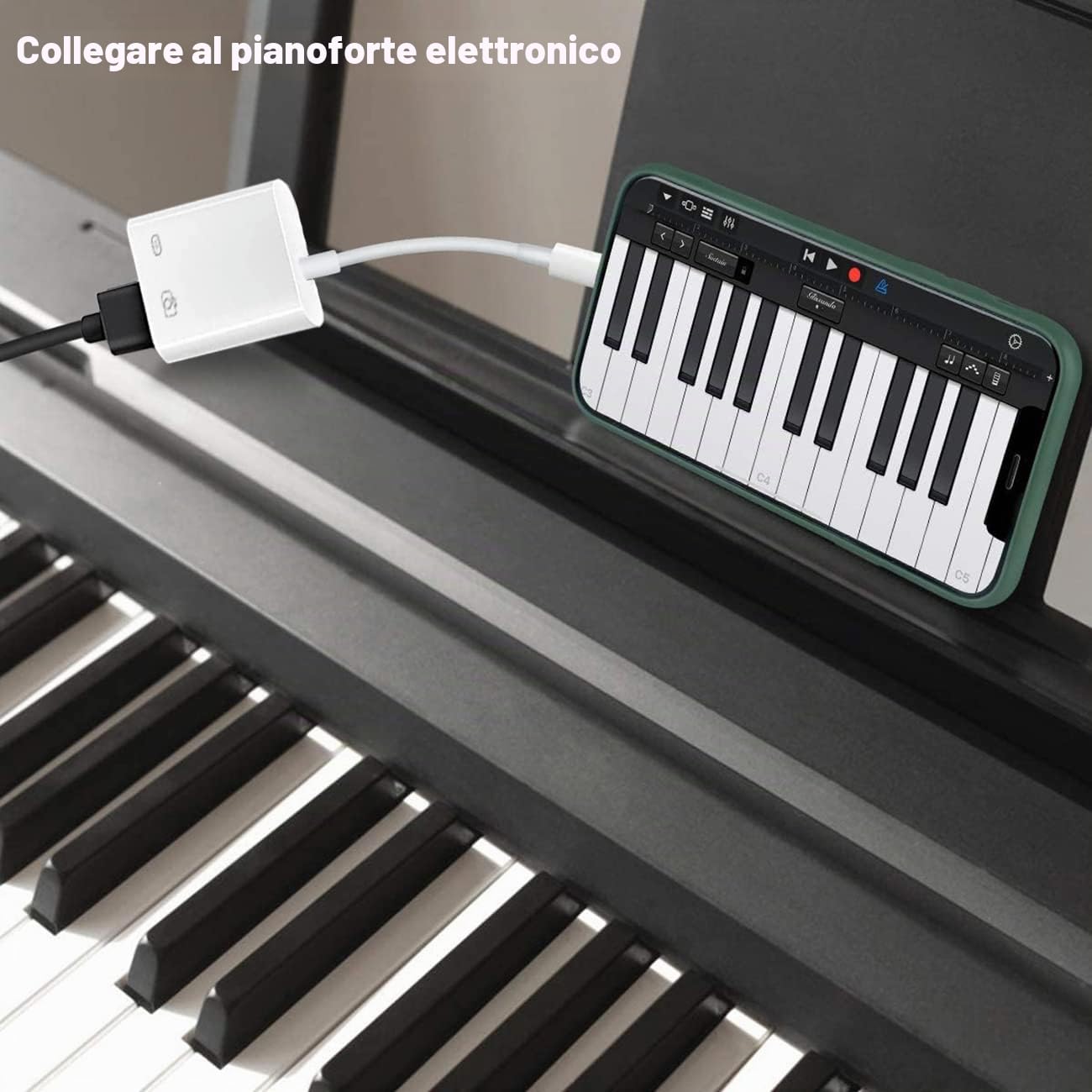 Adattatore da Lightning a USB con porta di ricarica, cavo USB 3.0 OTG certificato MFi per iPhone 14 13 12 11 X XS XR 8 7, da iPad USB Flash Drive, lettore di schede, tastiera, mouse, pianoforte