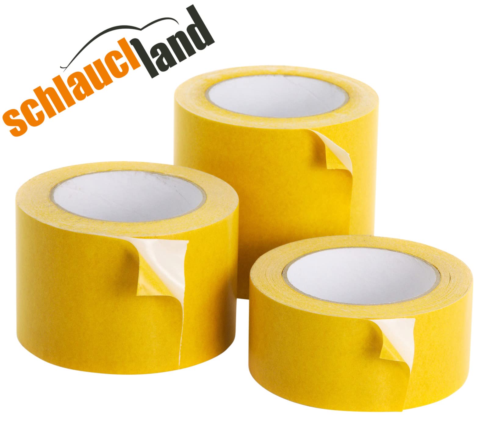 Schlauchland 1 Stück Doppelseitiges Klebeband 10 Meter x 100 cm Gewebe verstärkt | PROTECTOX | Klebematte Klebefolie Profi Qualität doppelseitig Teppich PVC | VIELE GRÖSSEN | PREMIUM