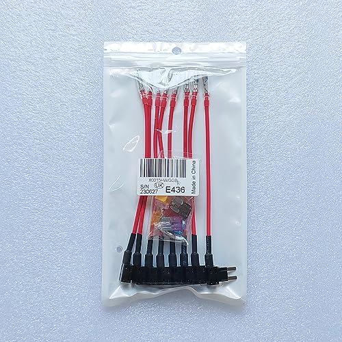 Gebildet 8pcs 12V 24V Small Add-a-Circuit Fuse Tap, ATM Small Piggy Back Blade Fuse Holder with Wire Harness,6pcs Fuse(3A 5A 7.5A 10A 15A 20A) and Fuse Puller