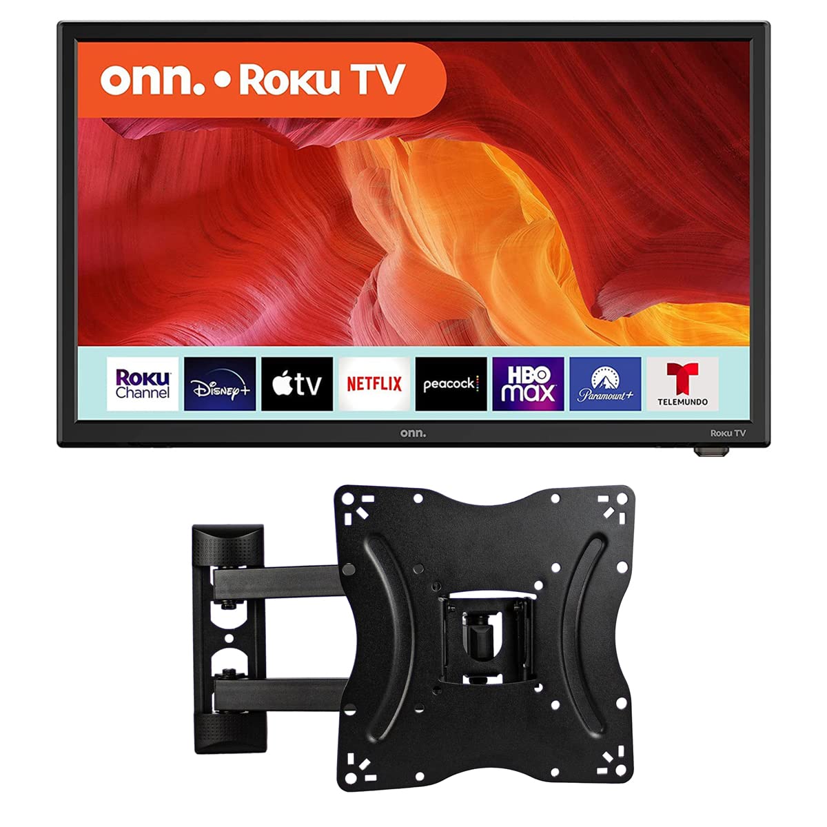 ONN 24-Inch Class HD 720P LED Smart TV Compatible with Netflix Disney YouTube and Google Assistant Wall Mount