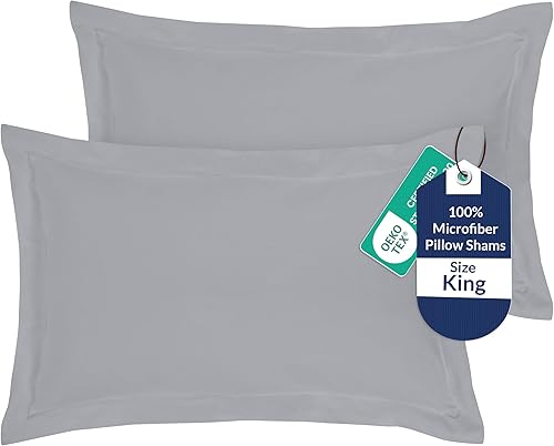 Miniatura 61 de Royale Linens Paquete de 2 fundas de almohada tamaño Queen de 20 x 30 pulgadas, microfibra cepillada de 1800, fundas de almohada de cama