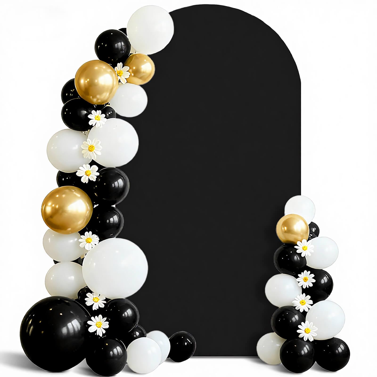 6 FT Arch Backdrop Cover, Spandex Wedding Black Arch Cover Stretchy Backdrop for Chiara Stand Baby Shower Birthday Balloon Decor 6FT Black