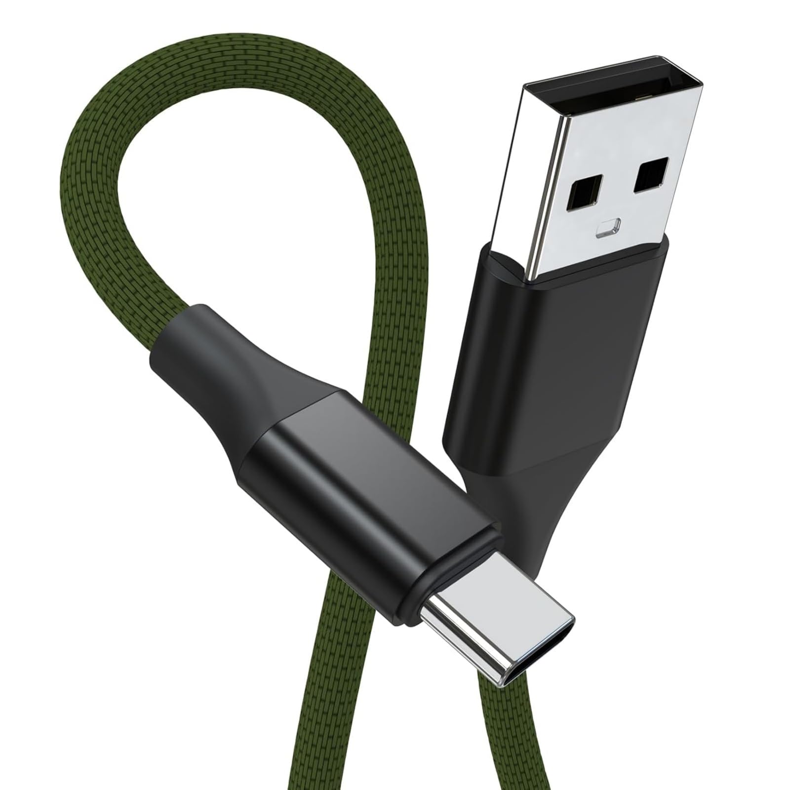 Asobilor USB-C Ladekabel für JBL Charge 4/5/6, Flip 5/6/7, Pulse 4/5, Clip 4/5, JRPOP Bluetooth-Lautsprecher & Kopfhörer, 2M Nylon-Schnellladekabel USB-A auf USB-C, Grün
