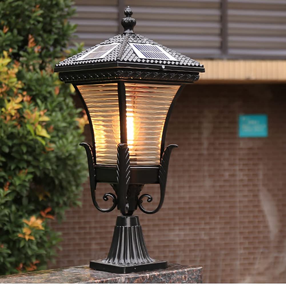 Światła słupkowe na zewnątrz, lampy ogrodowe, oświetlenie tarasu LED, solarne światła słupkowe na zewnątrz, lampa ogrodowa, ciepła biała lampa słupkowa, IP23, wodoodporna, nowoczesna latarnia słupkowa, do tarasu, ogrodzenia willi, filar bramy