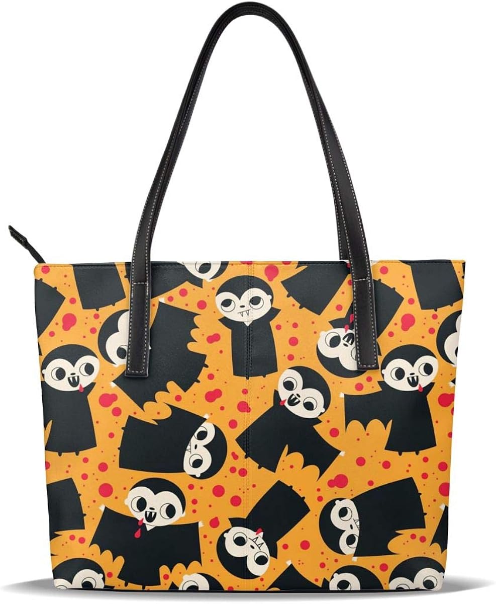 Vampire Bat Vintage Art Red Cute Theme Women Tote Bag Handbag Large
