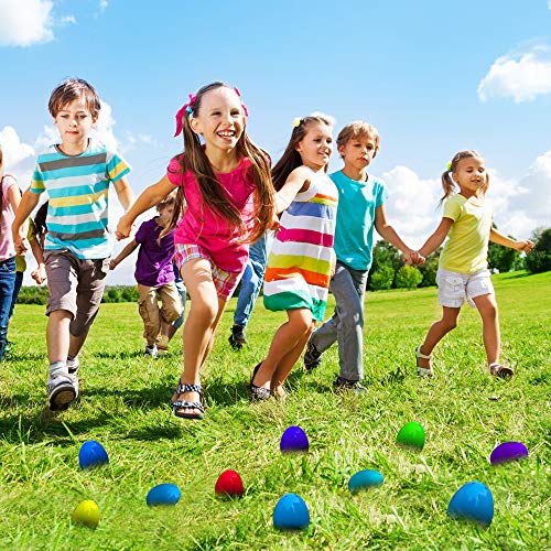 INFUN 24 PCS Easter Eggs, Bright Colorful Surprise Plastic Easter Eggs with Various Surprise Toys for Easter Basket Stuffers Fillers, Easter Egg Hunt Game, Theme Party Favor, Classroom Prize Supplies - Thumbnail 2
