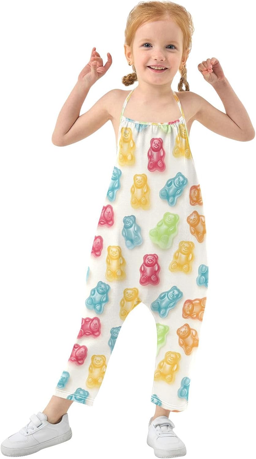 Colorful Gummy Toddler Girl Clothes Sleeveless Romper Jumpsuit for Girls Summer One Piece Romper Pants Size 1-6T