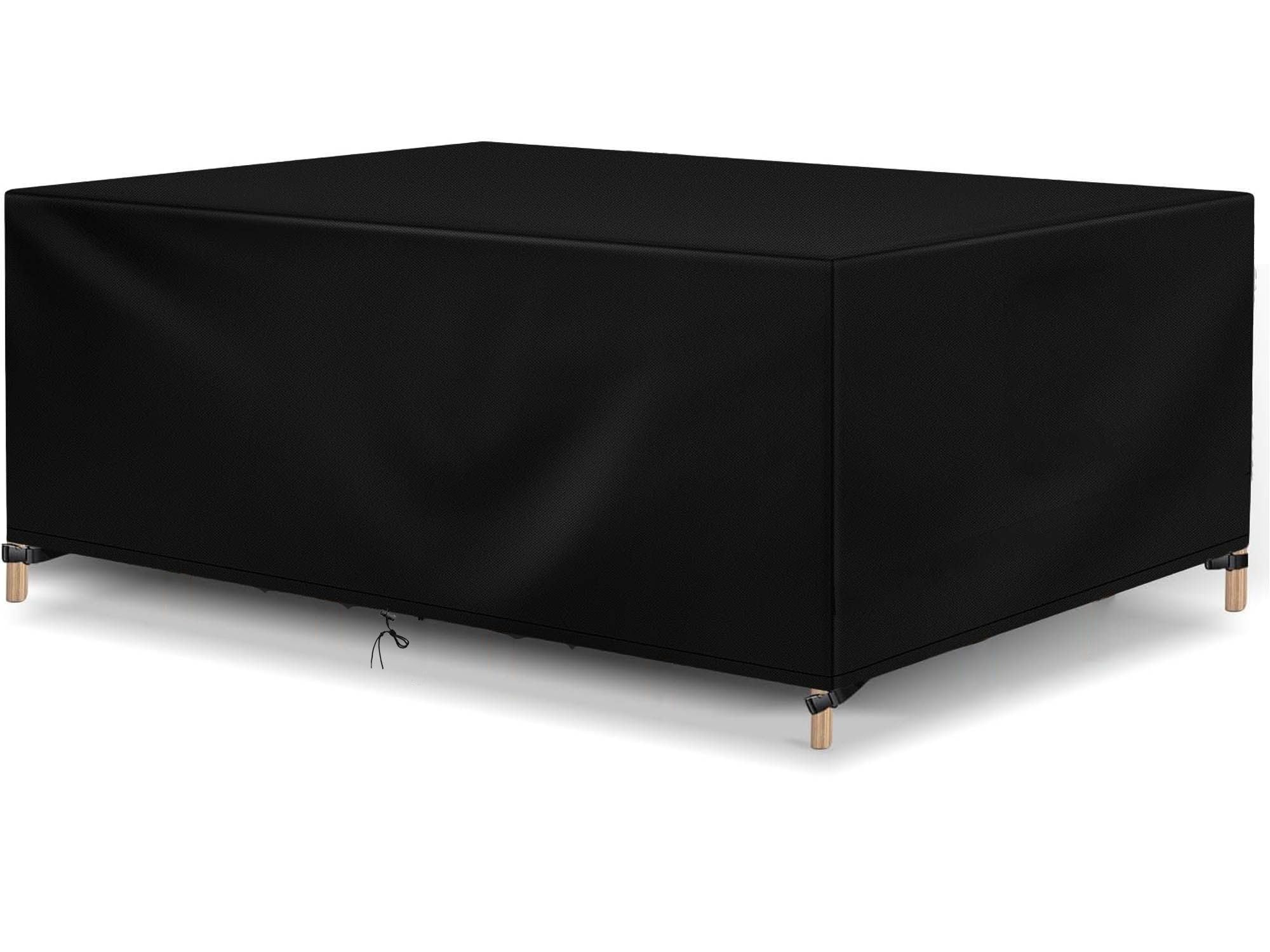 Flyace Housse Salon de Jardin Exterieur Housse Table de Jardin Rectangulaire Couverture de Protection Meubles ​Bâche Salon de Jardin Imperméable Anti-UV 600D Oxford Bache Table Exterieur 260x120x80cm