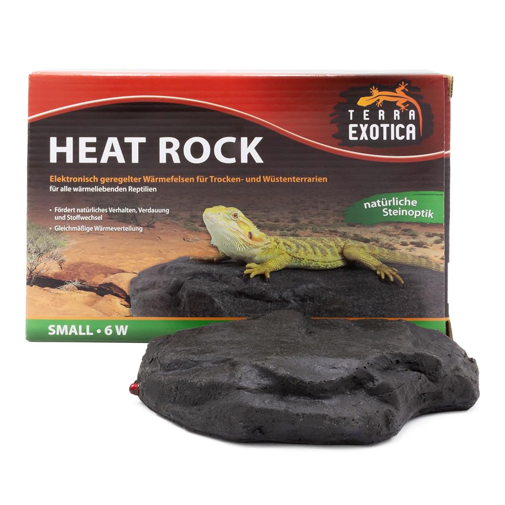 Terra Exotica Heat Rock small - 6 Watt ca.16x10 cm - Auswahl zwischen klein, mittel & groß - Heizstein als Heizung für Reptilien - dekorative Wärmeplatte für Ihr Terrarium - Terrarien Bodenheizung