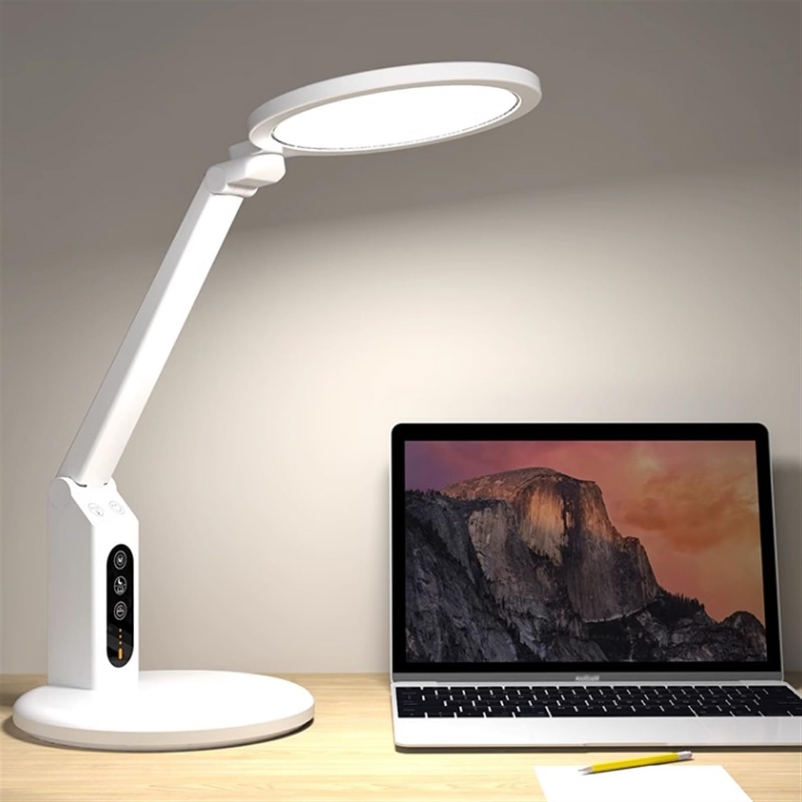 desk lamp Lampa biurkowa Lampa biurkowa LED, ściemniana lampa stołowa, 3 tryby kolorów i płynnie przyciemniana lampka do czytania ze sterowaniem dotykowym, funkcja pamięci, timer 45 minut, biała lampa