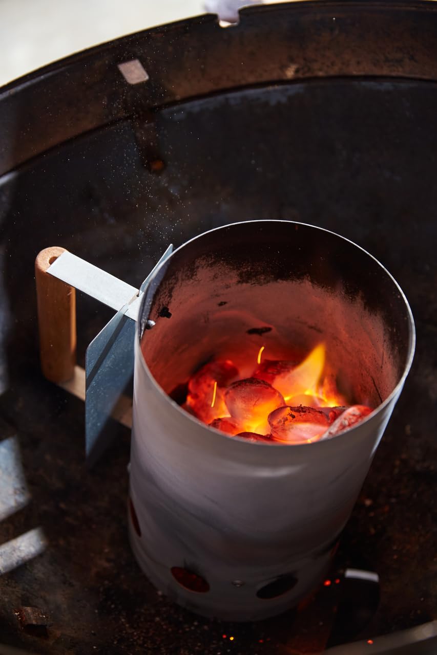 Tarrington House Allume-feu Grill Acier Bois Ø 17 x 28 cm Poignée Bois Dur Barbecue Argenté