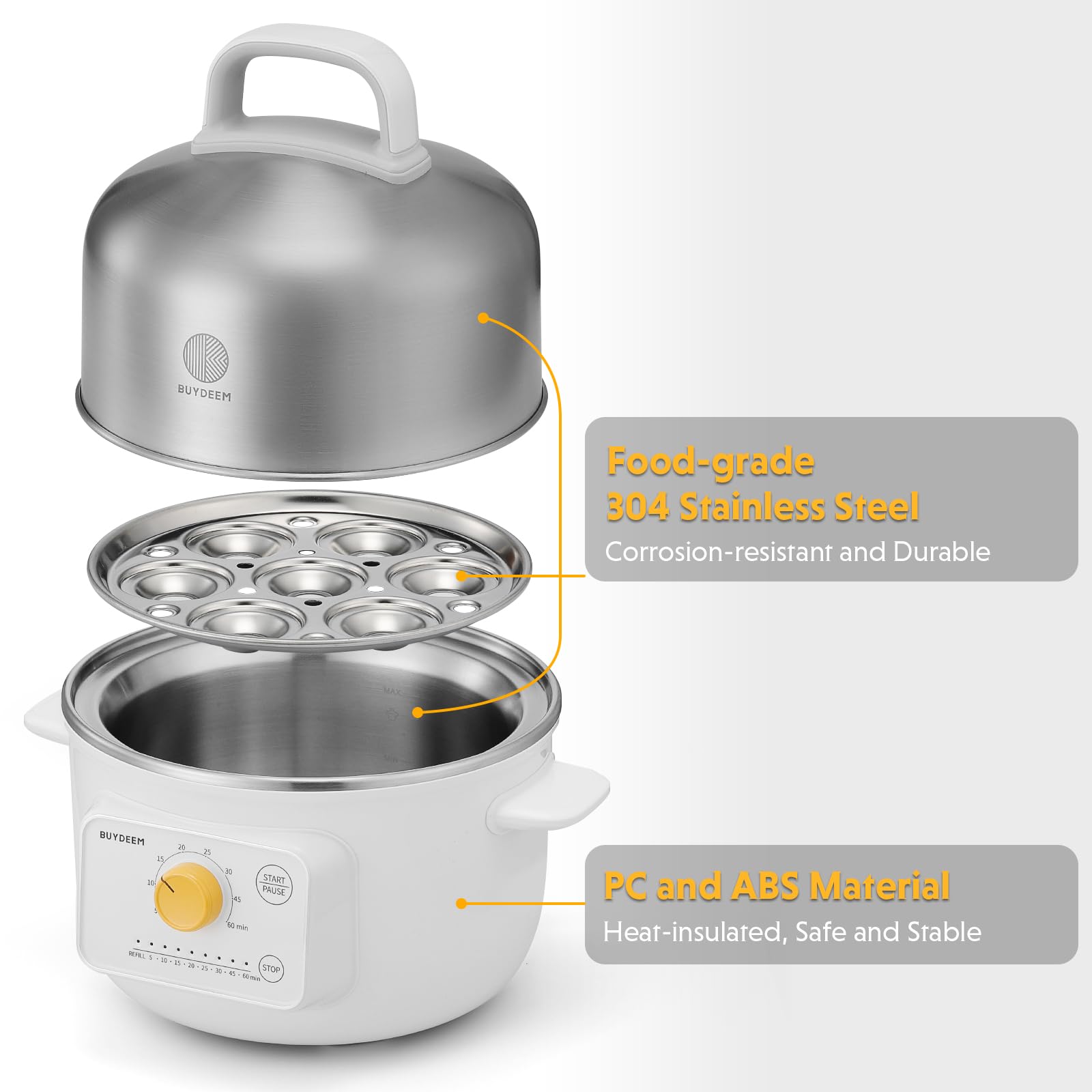 BUYDEEM G32 Electric Food Steamer - Healthy Cooking -5 BUYDEEM G32 Electric Food Steamer - Healthy Cooking -5