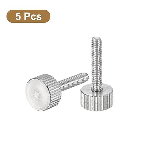Miniatura 9 de uxcell Tornillos moleteados M3x10mm, 5 piezas de acero inoxidable 304 con cabeza moleteada plana totalmente roscada, tornillos de pulgar, pernos de