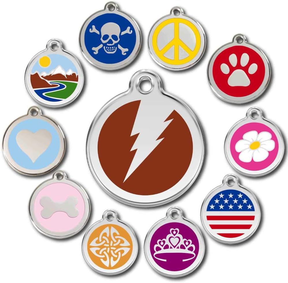 Love Your Pets Deluxe Pet ID Tags - Deep Engraved Stainless Steel - Engraving Will Last – 120 Design Choices of Pet Tags, Dog Tags, Cat Tags Most Ship Next Day (Brown, Flash)