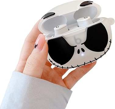 Super Creative Luminous Skull Design Case Compatible with Beats Studio Buds 2021 Cool Portable Accessories Shockproof Protector for Wireless Noise Cancelling Earbuds