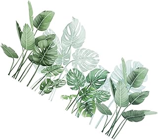 jojofuny 1 Conjunto/2 Pçs Adesivo De Parede De Folha De Tartaruga Adesivos Removíveis Decalques De Parede De Berçário Adesivos De Folha Decalques De Folha De Plam Decalques De Plantas