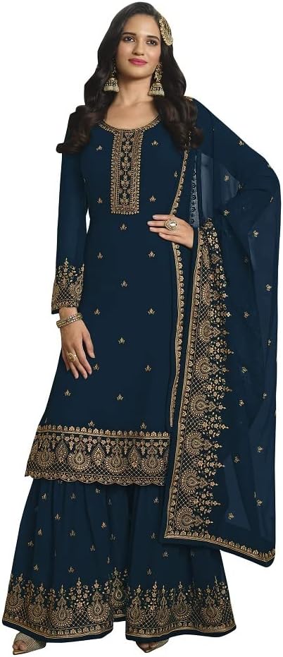 Henith Collection Indian/Pakistani Party Wear Wedding Wear Palazzo Style Salwar Suit for Women