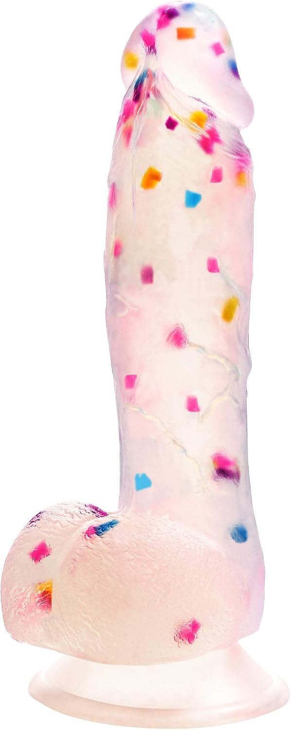 7.6 Inch Colorful Liquid Realistic Dildos, Human Safety Material,Medical Silicone, with Powerful Suction Cups, Suitable for Women/Men/Gay, Adult Toys for Women or Beginer